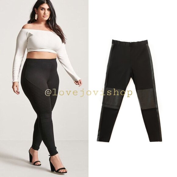 Curvy Size 0X! NWT Forever 21 Moto Legging | Hug-Like Stretch in Peak Fall Style - Picture 1 of 9